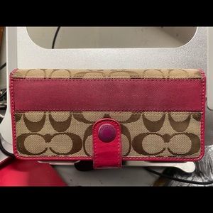 COACH Genuine Leather and Canvas Wallet